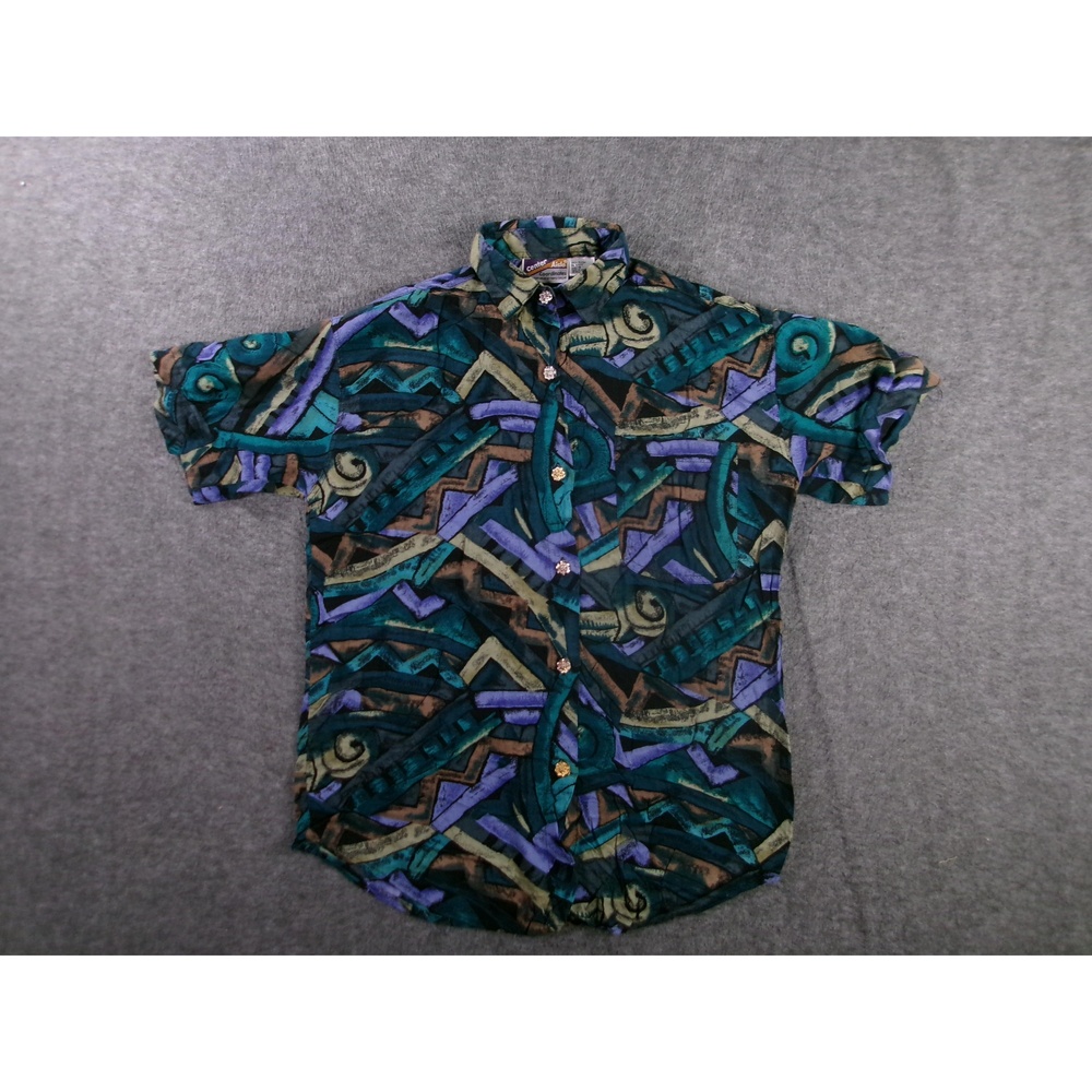 Center Aisle Top Women Small Abstract Geometric Vintage Resort Artsy Eclectic